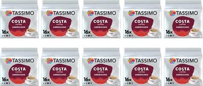 Tassimo Costa Americano Coffee Pods - 10 Packs 160 Drinks