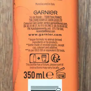 義大利製 Garnier Papaya Hair Food Shampoo 木瓜素洗髮乳 受損無光澤髮 新品