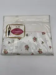 Vtg Penney's Double Flat Bed Sheet Fine Combed Percale White 100% Cotton Double