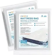 CACATUA 2-Pack Single Clear Plastic Mattress Cover, Waterproof Mattress Protector Bag for Moving and Storage