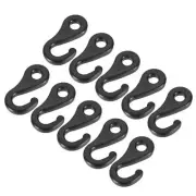 Plastic Snap Clip Hooks Buckle Tent Hook for 6.5mm Diameter Rope Black 30 pcs