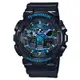 G-SHOCK 冷冽秋冬金屬新色迷彩風格休閒錶(GA-100CB-1A)-藍x黑/51.2mm