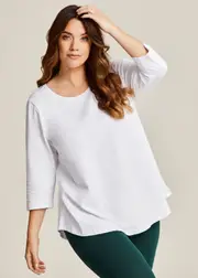 [Virtuelle] Taking Shape Good Earth Australian Cotton 3 / 4 T-shirt Size 26 in White - Plus Size Women's Basics White