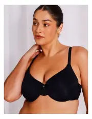 [Chloe & Lola] Empower D+ Lace Wing T-Shirt Bra in Black