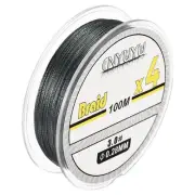 4 Strands PE Braided Fishing Line Abrasion Resistant 109Yard 40LB Grey