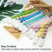 2PCS Combo Chewable Dummy Clips Soother Chain Binky Holder Baby Shower Gift Box