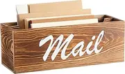 Colingmill Magnetic Mail Sorter Holder for Office Fridge Modern Wooden Mail Basket Organizer with 2 Slots Magnetic File Box for Metal Cabinet Wall Desk Countertop Home(Wood Color)