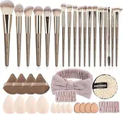 MAANGE Makeup Brushes 38 Pcs Makeup Kit, Multi-functional Makeup Tool with Foundation Brush Make up Brush Set (Champagne, 38 Piece Set)