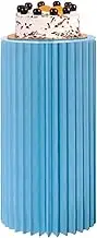 Foldable Cylinder Pedestal Stand for Parties, Diameter 30cm/40cm Columns Pedestal Display Stands Paper Folding Cylinder for Wedding Birthday Decor(Blue,40x80cm)