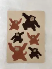 Vintage Fuzzy Monkey Stickers Apes Sticker Sheet