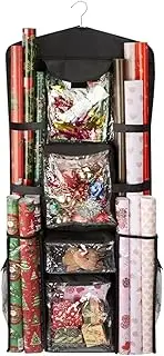 Wrapping Paper Storage | Double-Sided Christmas Wrapper Bag Container - Wrapper Paper Holder Storage Pockets for Festive Home Organization for Bedroom Closet Cabinet Door