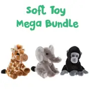 Cuddle Cub Toy Bundle 3 Cute Animals Giraffe Elephant Gorilla Plush Teddy Bears