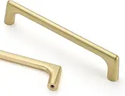 Asidrama 10 Pack 5 Inch(128mm) Brushed Gold Cabinet Pulls Cabinet Handles, Cabinet Pulls Kitchen Cabinet Hardware for Cupboard Drawer Pulls