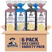 Quaker Large Rice Cakes 3 Flavor Topper Variety Pack Pack of 6