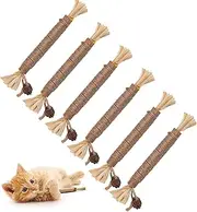 Catnip Toys Silvervine Chew Stick Natural Silvervine Blend Sticks Cat nips Interactive Kitten Dental Toy for Kittens Teeth Cleaning Indoor Cats (6 Pcs)