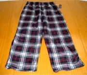 New WT Pajama Bottoms Pants PJ's Faded Glory Soft Plaid Boy's XS 4-5