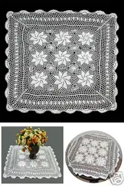 New 30"x30" White Vintage Crochet Lace Doilies Placemat Table Runner Hand-Made