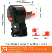 Upettools Automatic Fish Feeder, Aquarium Tank Timer Feeder 2 Food Dispensers