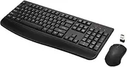Wireless Keyboard and Mouse Combo, Loigys Full-Sized 2.4GHz Wireless Keyboard with Comfortable Palm Rest and Optical Wireless Mouse for Windows, Mac OS PC/Desktops/Computer/Laptops