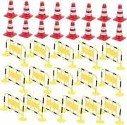 HONITANO 32pcs Educational Traffic Fences Road for Roadblocks for Early Learning Transportation Safety Education for Play and Teaching