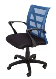RAPIDLINE VIENNA MEDIUM MESH BACK OFFICE CHAIR With Arms Black Fabric Seat Blue Mesh Back