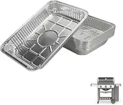 25 Piece Grease Tray Liners Compatible with Weber 6415 Grill Drip Pans Aluminum Barbecue Drip Pans Liners 21.9×15.1×3.4 cm