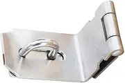 Tiberham Right Angle Padlock Hasp, Stainless Steel 90 Degree Hasp and Staple with Screws, Heavy Duty Door Clasp Gate Lock Shed Latch Padlock Staple for Doors and Windows