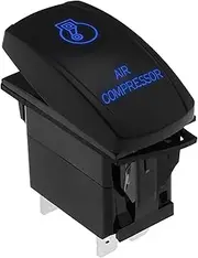SING F LTD 1PC Blue Led Air Compressor Rocker Switch DC 12V/20A 24V/10A 54.3x48.1x26.5mm 5-Pin Double Pole Single Throw Switch for Trucks Cars Boats