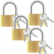 4pcs Small Lock, Solid Brass Keyed Padlock with Key, Locks with 12 Same Keys,...
