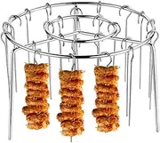 Air Fryer Skewer Stand, Stainless Steel Air Fryer Kebab Rack, 24 Pieces Toast Dehydrator Racks, 16x16x10.4cm, Easy to Use, Portable for Meat, Vegetables & Marshmallows