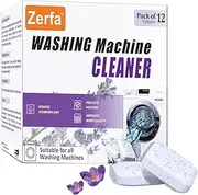 Zerfa Lavender-Scented Washing Machine Deep Cleaner Tablets for All Front and Top Load Machines, with Descaling and Stain-Removing Power (1 Count (Pack of 24))