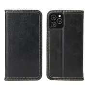 For iPhone 12 Pro Max Case PU Leather Wallet Protective Cover Kickstand Black