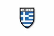 PATCH PATCHES EMBLEM IRON ON GLUE PRINT FLAG world crest greece