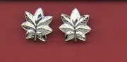 Navy and Marine Pair of LT Colonel Rank Insignia silver oak leaves USA Made