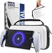 Carrying Case for Playstation Portal Remote Player for PS5 Console Holds Accessories and Provides Travel and Storage Protection for Headset, Charger, Headset and More. Black/White - Gift Box Edition