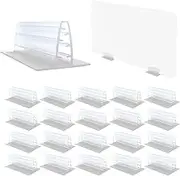 20 Pcs Self Adhesive Sneeze Guard Holder, Adhesive Sign Holder Acrylic Panels Plates Holder, Acrylic Card Stand Desk Dividers Privacy for Students, Office