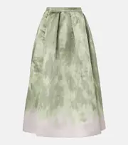 [Dries Van Noten] Dries Van Noten Satin midi skirt AU 10 green