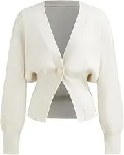 [CIDER] Knit V-Neck Metallic Button Cardigan