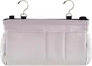 Amooorous Bedside Caddy Bed Organizer Multi-Function Organizer Caddy for Bunk Hospital Beds Dorm Rooms Bed Rails Gray-Peach Gradient