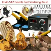 220V Multifunction Wood Burning Kit Tool 2-Pen Burner Pyrography Machine Tip Set