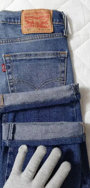 正品LEVIS513 SLIM FIT 男中藍水洗刷色彈性修身牛仔長褲(尺寸請詳內文)