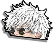 5.1" Man with White Hair and Sunglasses Anime Peek Car Accessories Decals DIY Decoration Window Laptop Luggage Bumper Stickers for Motorcycle Trunk
