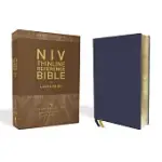NIV, THINLINE REFERENCE BIBLE, LARGE PRINT, GENUINE LEATHER, BUFFALO, BLUE, RED LETTER EDITION, COMFORT PRINT