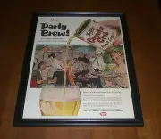 1955 GOETZ COUNTRY CLUB MALT LIQUOR FRAMED AD PRINT