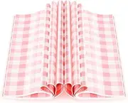 Chivao 150 Pcs Wax Paper Sheets for Food Deli Pink Checkered Sandwiches Greaseproof Disposable Wrapping Paper for Sandwich Picnic Basket Liner Easter Birthday Shower Party Supplies