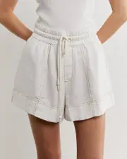 [Jag] Jag Women's Gigi Linen Pull On Short In White Size 12 12 White