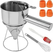Pancake Batter Dispenser with Squeeze Handle and Stand, 40oz Large Cake Dispenser, Capacity Pancake Dispenser for Cupcakes, Takoyaki, Muffin, Waffle, Chocolate Balls