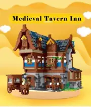 Building Blocks MOC Medieval Tavern Inn Bricks Toy Model