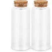 2PCS Empty Glass Bottle with Cork Stoppers,Decorative Glass Bottles with Cork Li