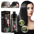 Natural Black Hair Dye Color Shampoo Argan Oil Essence Permanent Coloring 500ml